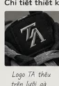Logo TA thêu trên lưỡi gà